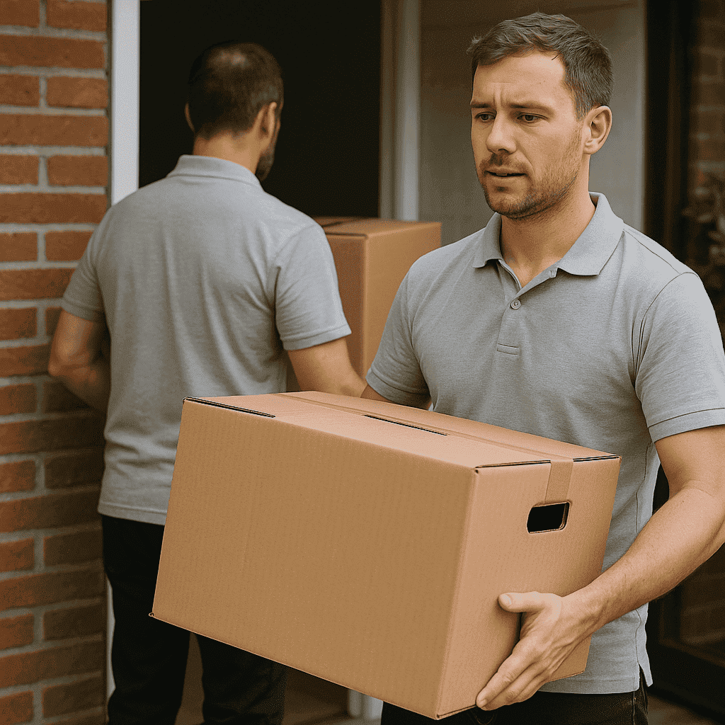 Gütertaxi Team beim Beladen